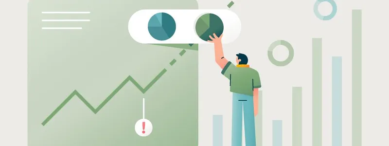 Illustration of a person interacting with a pie chart with more charts in the background