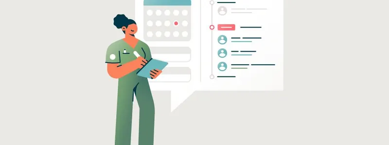 Woman interacting with patient info on a clipboard
