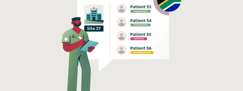 Man looking at list of patients at a site