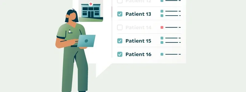 Staff member on a laptop looking at patient information