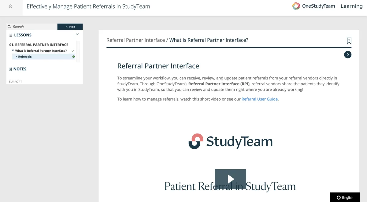 OneStudyTeam learning 