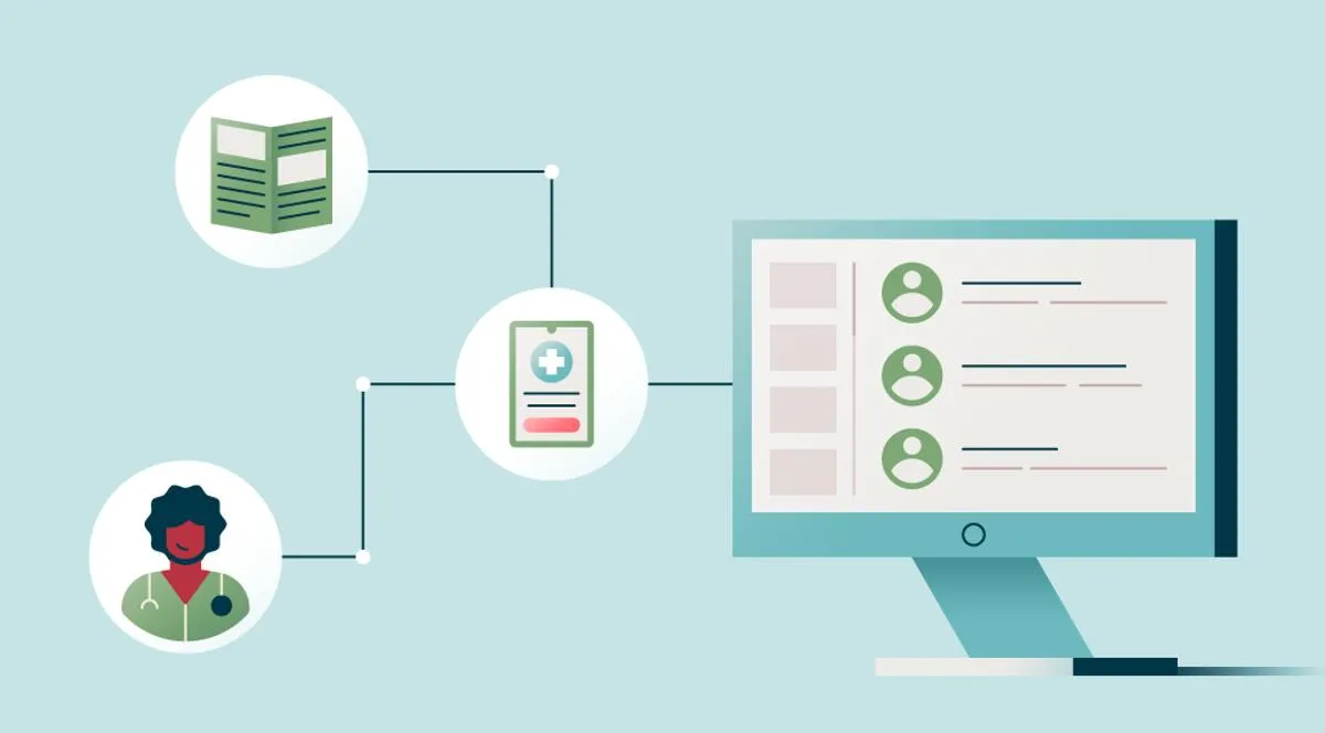 Illustration representing clinical trial data being captured digitally