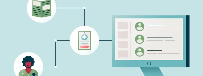 Illustration representing trial information going in to a patient database